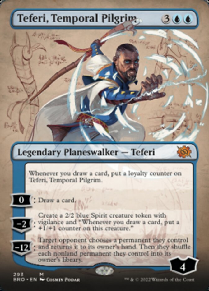 Teferi, Temporal Pilgrim (Borderless Alternate Art) [The Brothers' War] | Shuffle n Cut Hobbies & Games