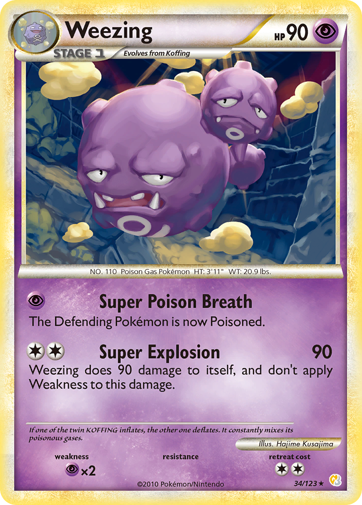 Weezing (34/123) [HeartGold & SoulSilver: Base Set] | Shuffle n Cut Hobbies & Games