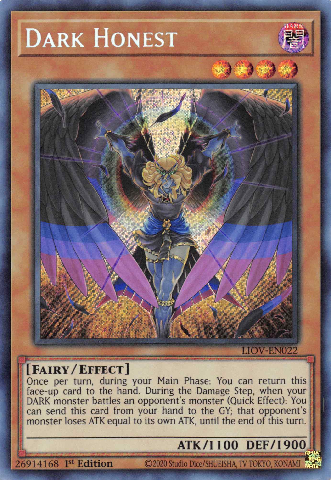 Dark Honest [LIOV-EN022] Secret Rare | Shuffle n Cut Hobbies & Games