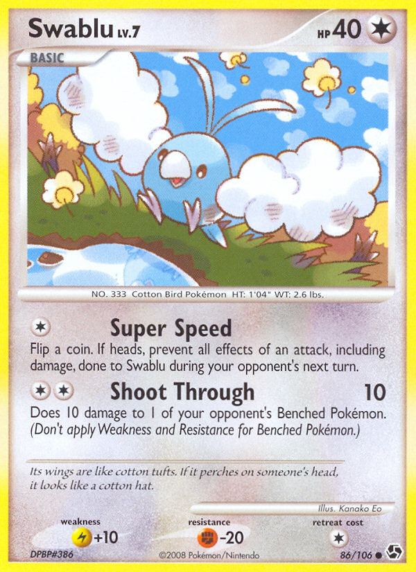 Swablu (86/106) [Diamond & Pearl: Great Encounters] | Shuffle n Cut Hobbies & Games