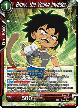 Broly, the Young Invader (Common) [BT13-026] | Shuffle n Cut Hobbies & Games