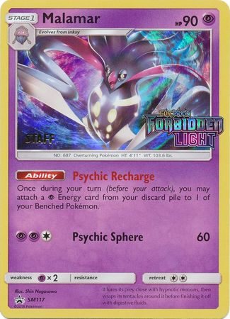 Malamar (SM117) (Staff Prerelease Promo) [Sun & Moon: Black Star Promos] | Shuffle n Cut Hobbies & Games