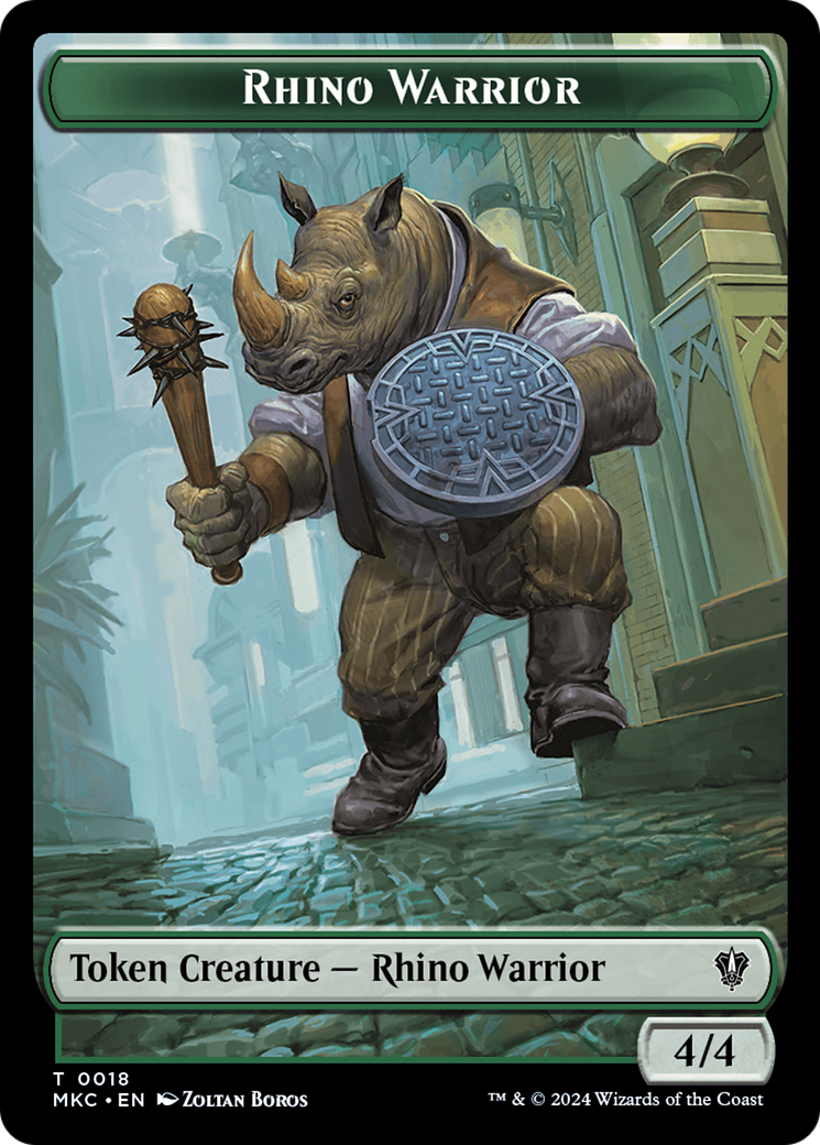 Thopter // Rhino Warrior Double-Sided Token [Murders at Karlov Manor Commander Tokens] | Shuffle n Cut Hobbies & Games