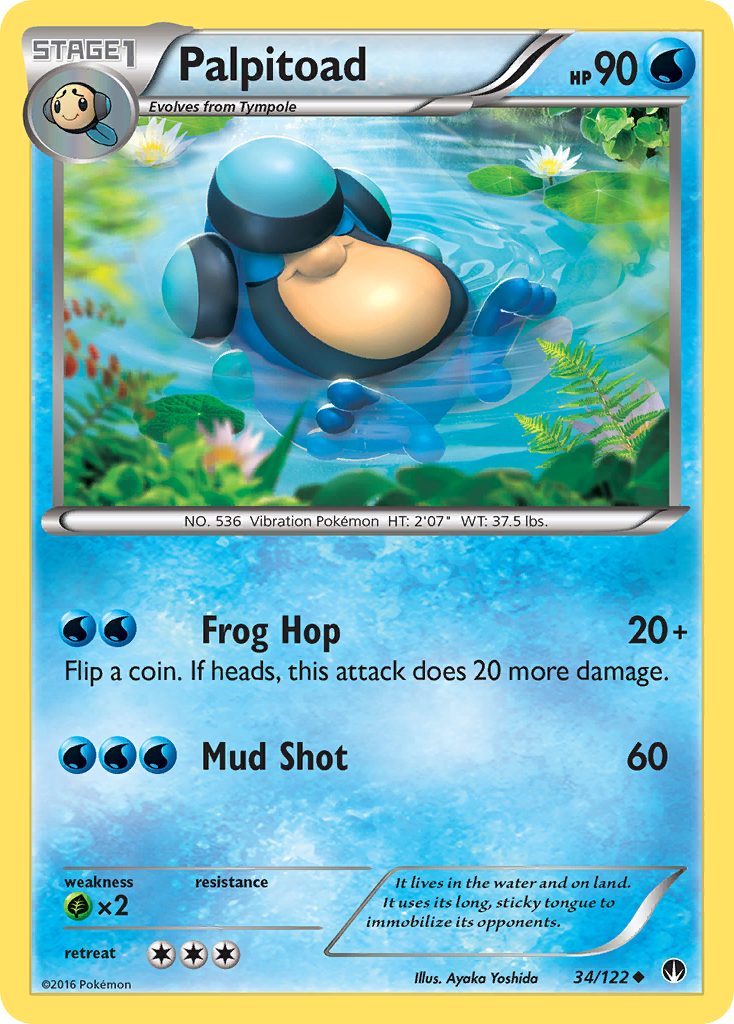 Palpitoad (34/122) [XY: BREAKpoint] | Shuffle n Cut Hobbies & Games