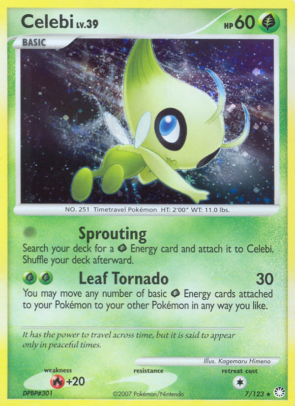 Celebi (7/123) [Diamond & Pearl: Mysterious Treasures] | Shuffle n Cut Hobbies & Games