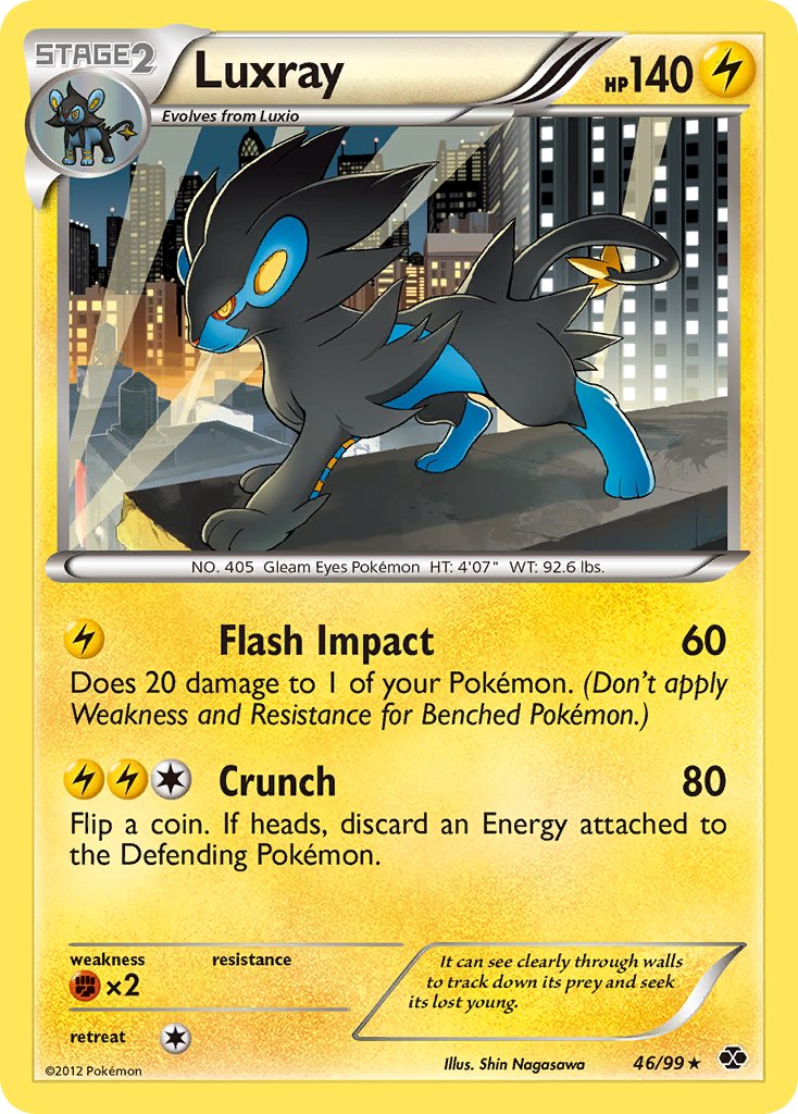 Luxray (46/99) (Cosmos Holo) (Blister Exclusive) [Black & White: Next Destinies] | Shuffle n Cut Hobbies & Games