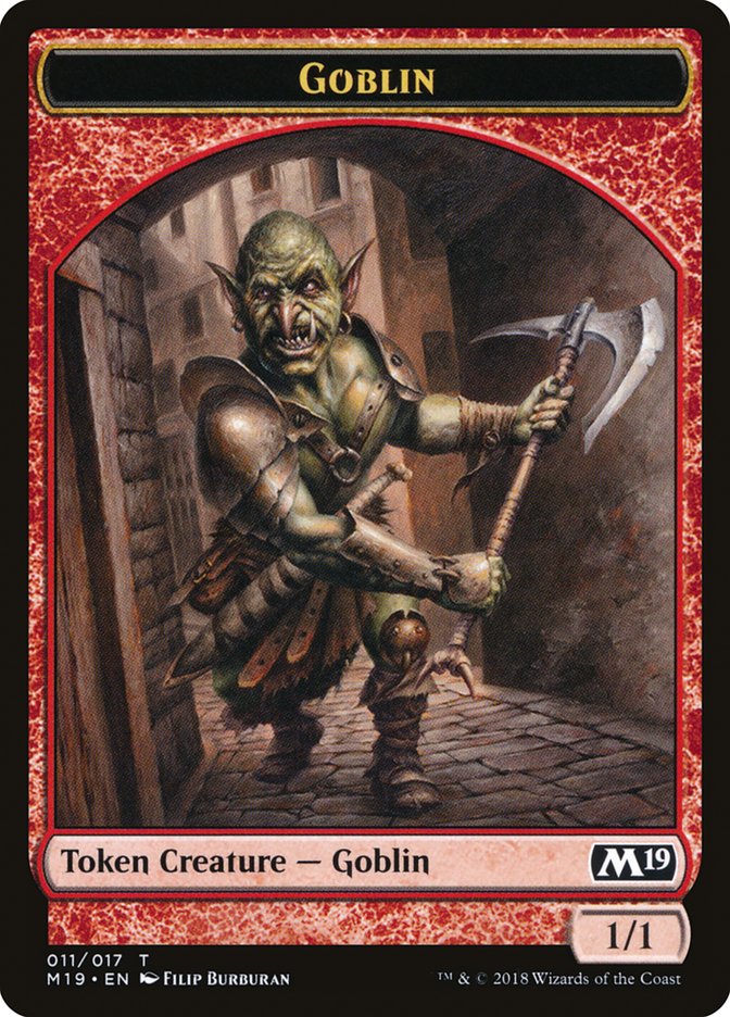 Knight // Goblin Double-Sided Token (Game Night) [Core Set 2019 Tokens] | Shuffle n Cut Hobbies & Games