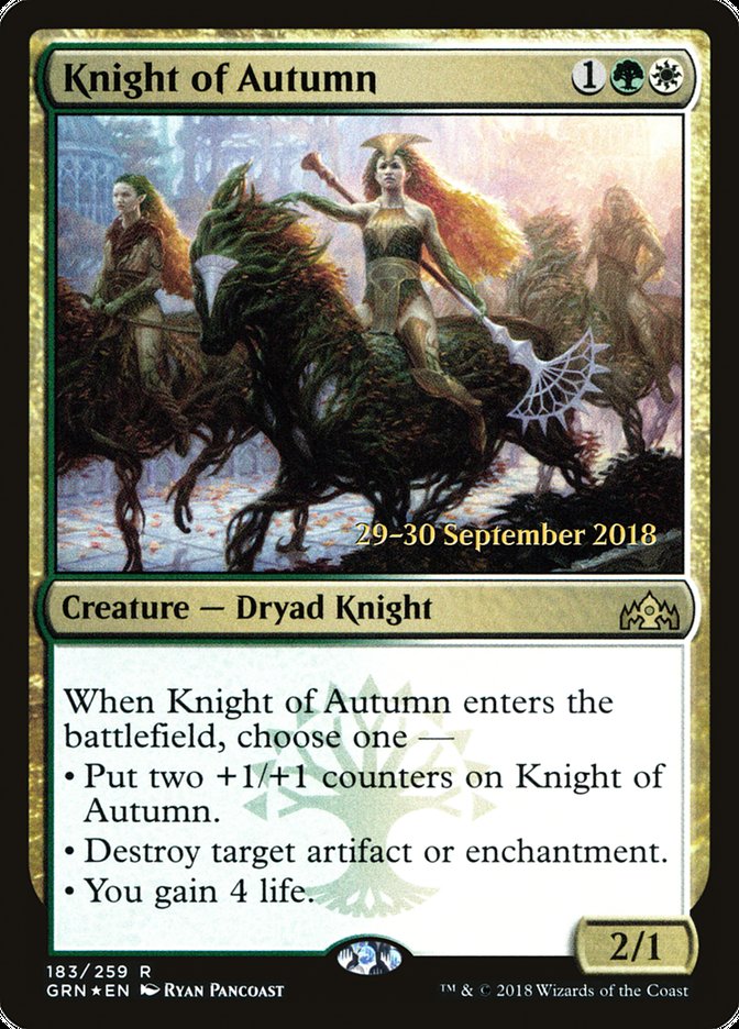 Knight of Autumn [Guilds of Ravnica Prerelease Promos] | Shuffle n Cut Hobbies & Games