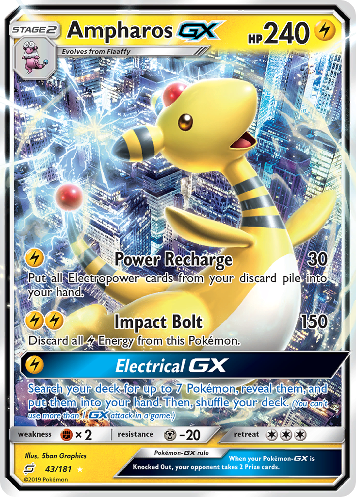 Ampharos GX (43/181) [Sun & Moon: Team Up] | Shuffle n Cut Hobbies & Games