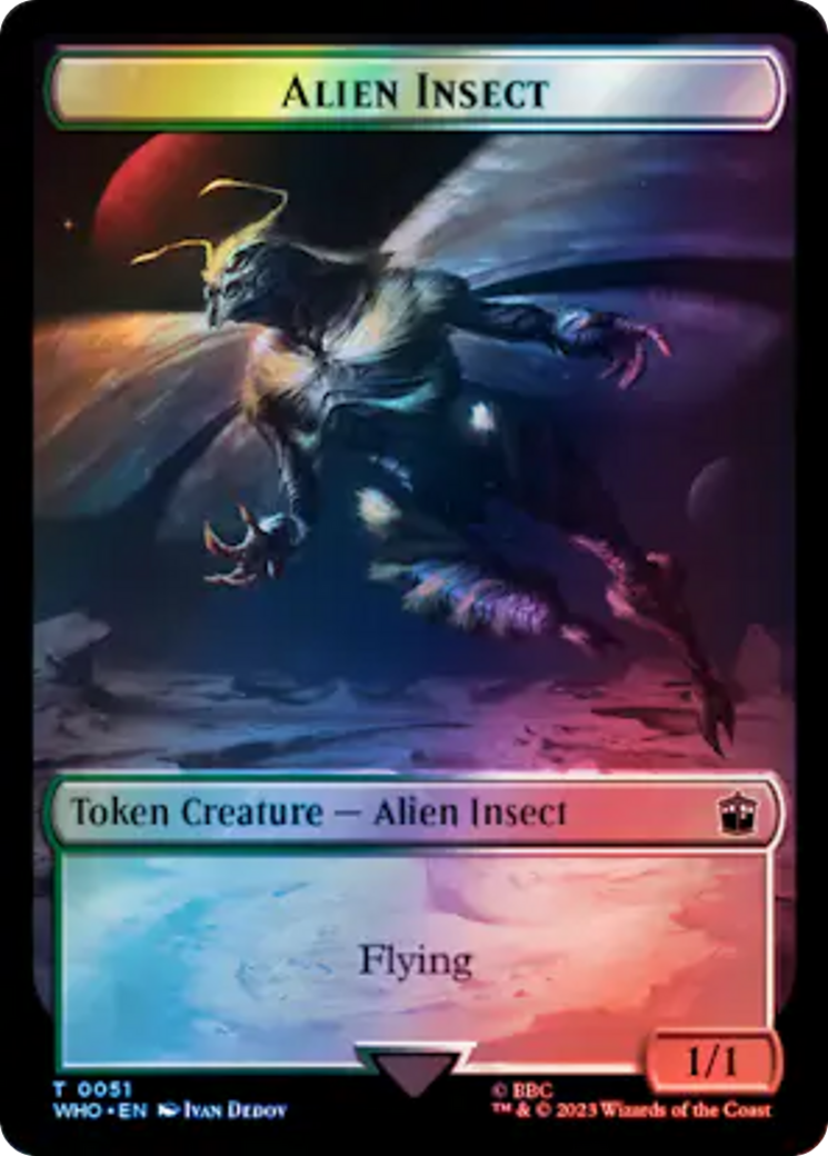 Alien // Alien Insect Double-Sided Token (Surge Foil) [Doctor Who Tokens] | Shuffle n Cut Hobbies & Games
