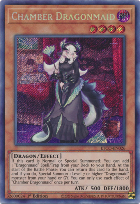 Chamber Dragonmaid [ETCO-EN026] Secret Rare | Shuffle n Cut Hobbies & Games