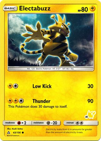 Electabuzz (43/156) (Pikachu Stamp #41) [Battle Academy 2020] | Shuffle n Cut Hobbies & Games