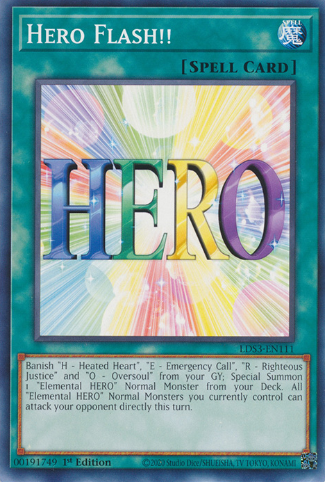 Hero Flash!! [LDS3-EN111] Common | Shuffle n Cut Hobbies & Games