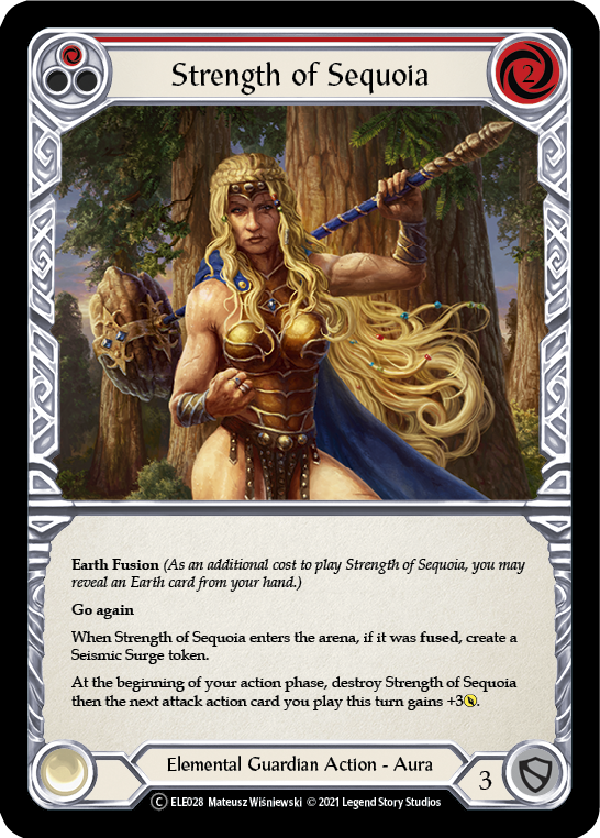 Strength of Sequoia (Red) [U-ELE028] Unlimited Rainbow Foil | Shuffle n Cut Hobbies & Games
