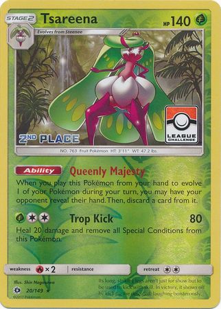 Tsareena (20/149) (League 2nd Place) [Sun & Moon: Base Set] | Shuffle n Cut Hobbies & Games
