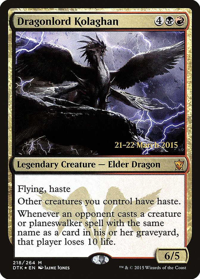 Dragonlord Kolaghan [Dragons of Tarkir Prerelease Promos] | Shuffle n Cut Hobbies & Games