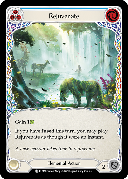 Rejuvenate (Blue) [ELE108] (Tales of Aria)  1st Edition Rainbow Foil | Shuffle n Cut Hobbies & Games