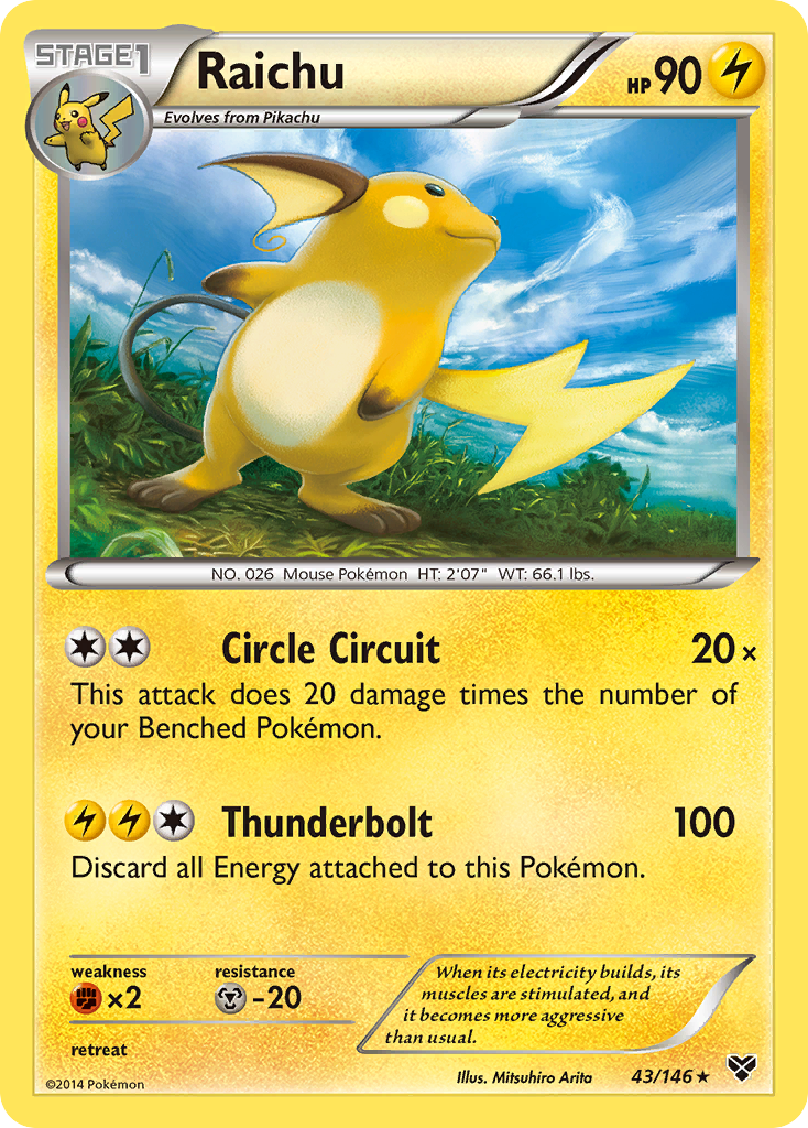 Raichu (43/146) [XY: Base Set] | Shuffle n Cut Hobbies & Games