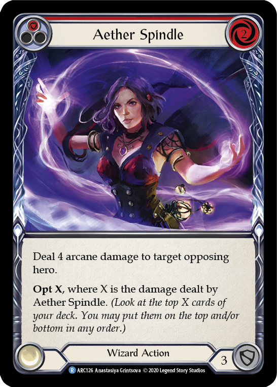 Aether Spindle (Red) [ARC126] Unlimited Edition Rainbow Foil | Shuffle n Cut Hobbies & Games