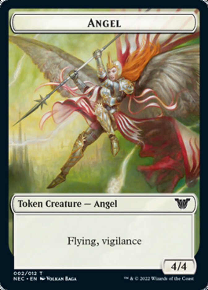 Angel // Elephant Double-Sided Token [Kamigawa: Neon Dynasty Commander Tokens] | Shuffle n Cut Hobbies & Games