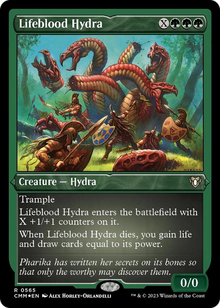 Lifeblood Hydra (Foil Etched) [Commander Masters] | Shuffle n Cut Hobbies & Games