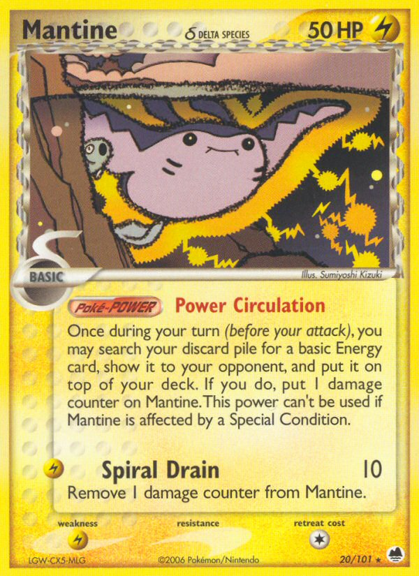 Mantine (20/101) (Delta Species) [EX: Dragon Frontiers] | Shuffle n Cut Hobbies & Games