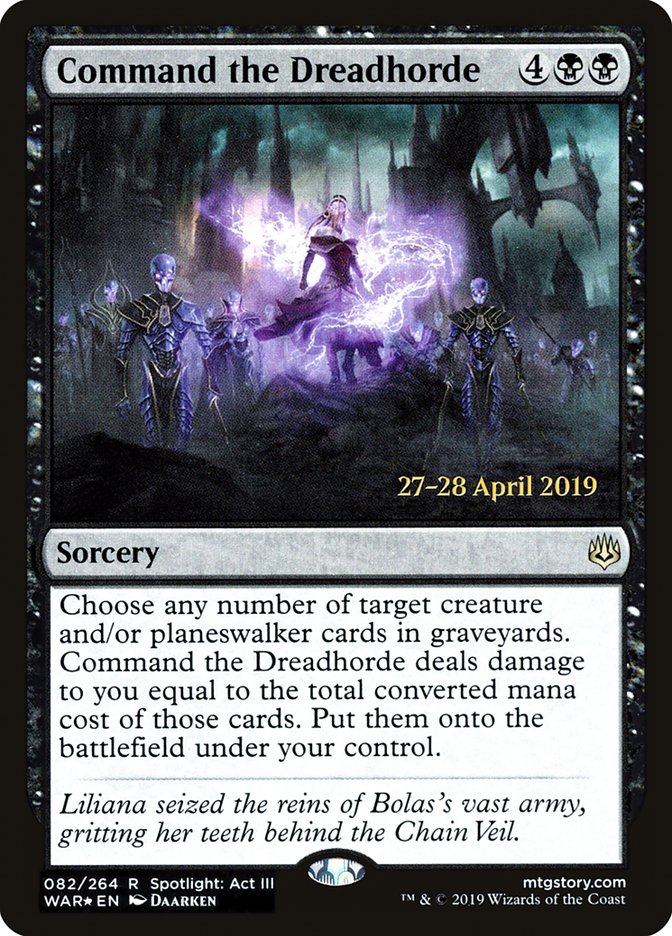 Command the Dreadhorde [War of the Spark Prerelease Promos] | Shuffle n Cut Hobbies & Games