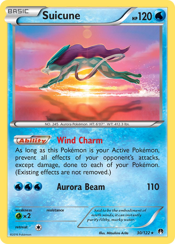 Suicune (30/122) (Cosmos Holo) (Blister Exclusive) [XY: BREAKpoint] | Shuffle n Cut Hobbies & Games