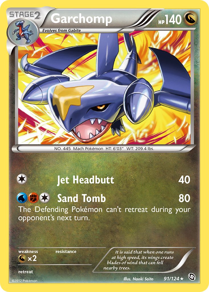 Garchomp (91/124) (Cracked Ice Holo) (Theme Deck Exclusive) [Black & White: Dragons Exalted] | Shuffle n Cut Hobbies & Games