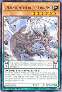 Zefraniu, Secret of the Yang Zing [CROS-EN025] Rare | Shuffle n Cut Hobbies & Games