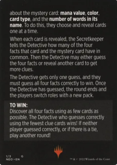 Booster Sleuth (Magic Minigame) [Kamigawa: Neon Dynasty Minigame] | Shuffle n Cut Hobbies & Games