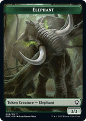 Elephant // Treasure Double-Sided Token [Dominaria United Commander Tokens] | Shuffle n Cut Hobbies & Games