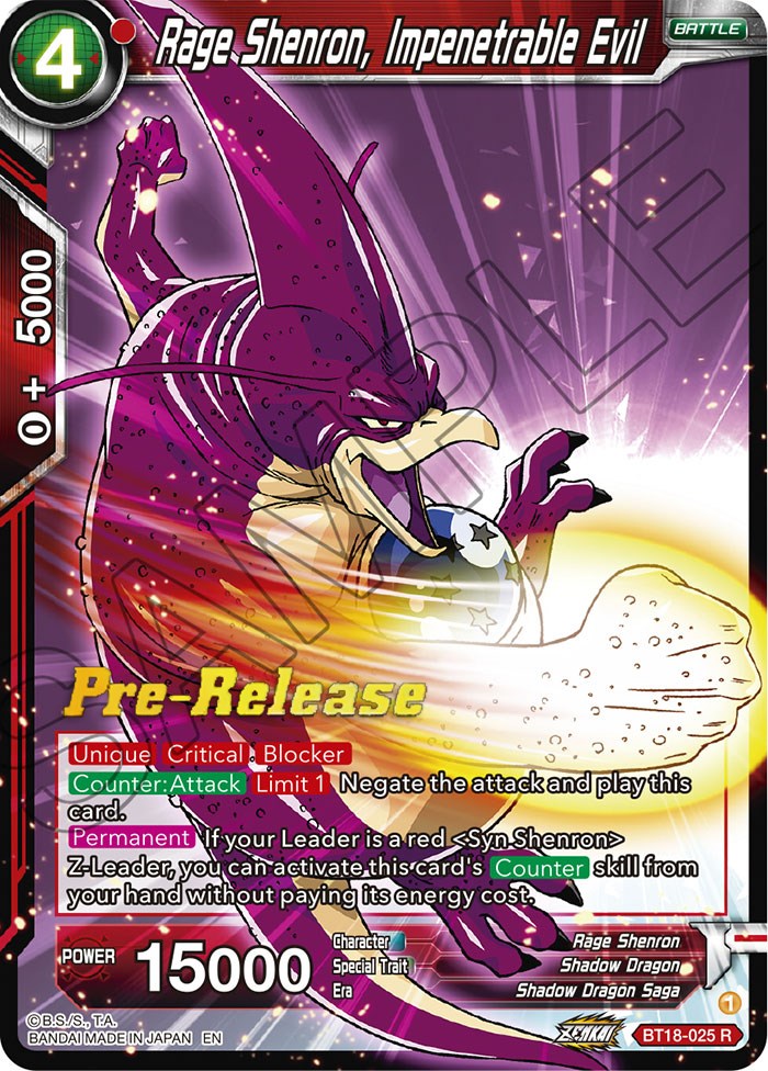 Rage Shenron, Impenetrable Evil (BT18-025) [Dawn of the Z-Legends Prerelease Promos] | Shuffle n Cut Hobbies & Games