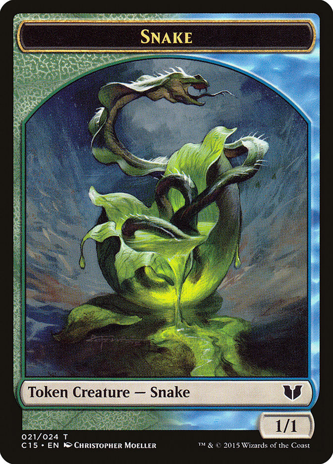 Snake Token (021/024) [Commander 2015 Tokens] | Shuffle n Cut Hobbies & Games