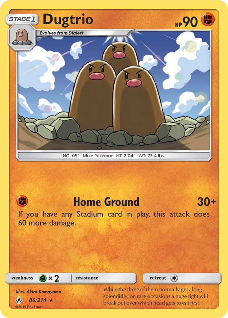 Dugtrio (86/214) [Sun & Moon: Unbroken Bonds] | Shuffle n Cut Hobbies & Games