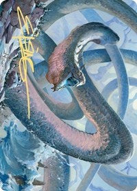 Koma, Cosmos Serpent 1 Art Card (Gold-Stamped Signature) [Kaldheim Art Series] | Shuffle n Cut Hobbies & Games