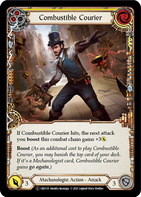 Combustible Courier (Yellow) [CRU110] Unlimited Normal | Shuffle n Cut Hobbies & Games