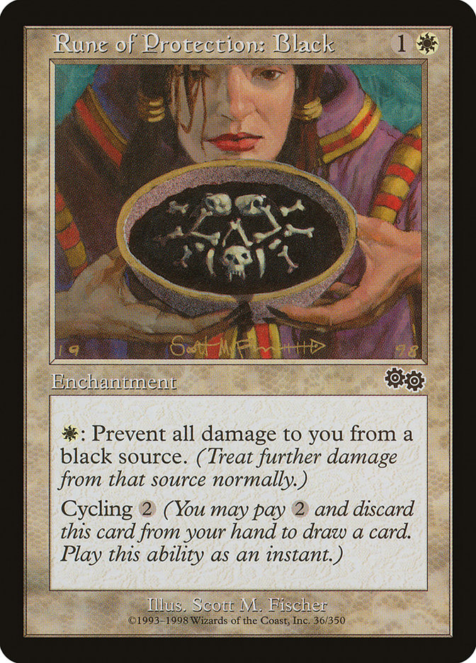 Rune of Protection: Black [Urza's Saga] | Shuffle n Cut Hobbies & Games