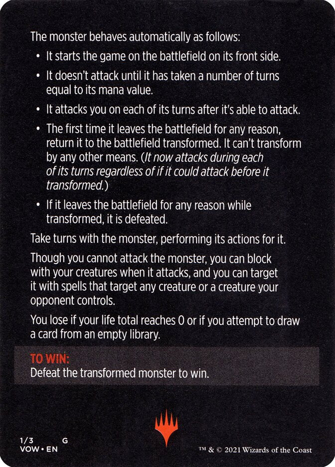 Monster of The Week (Magic Minigame) [Innistrad: Crimson Vow Minigame] | Shuffle n Cut Hobbies & Games