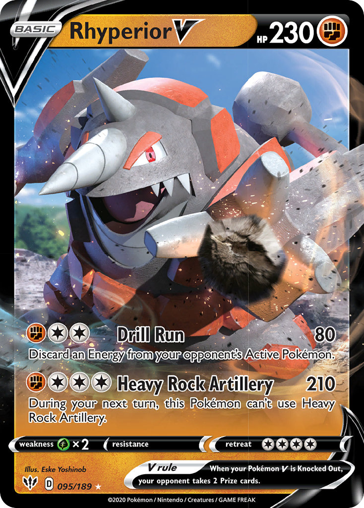 Rhyperior V (095/189) [Sword & Shield: Darkness Ablaze] | Shuffle n Cut Hobbies & Games