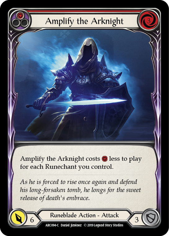 Amplify the Arknight (Red) [ARC094-C] 1st Edition Rainbow Foil | Shuffle n Cut Hobbies & Games
