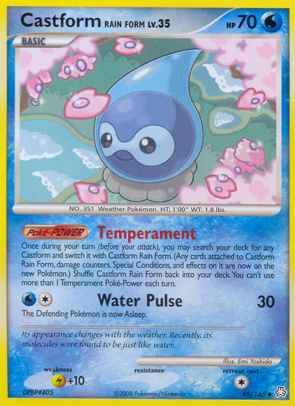 Castform Rain Form (49/146) [Diamond & Pearl: Legends Awakened] | Shuffle n Cut Hobbies & Games