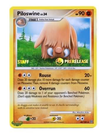 Piloswine (46/100) (Staff Prerelease Promo) [Nintendo: Black Star Promos] | Shuffle n Cut Hobbies & Games