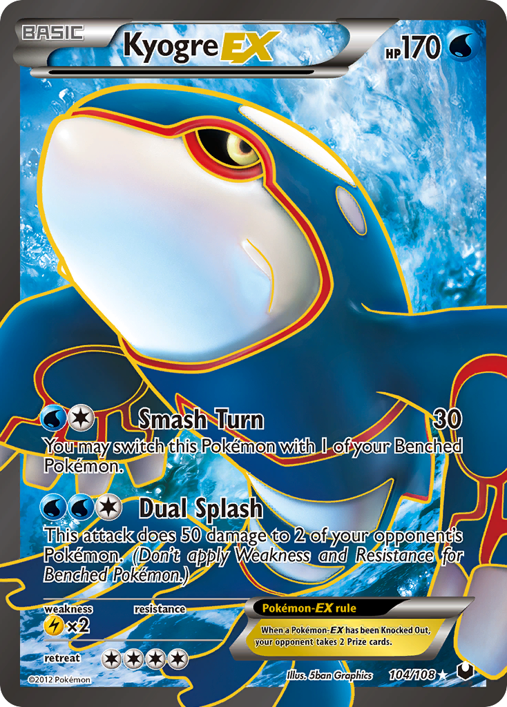 Kyogre EX (104/108) [Black & White: Dark Explorers] | Shuffle n Cut Hobbies & Games