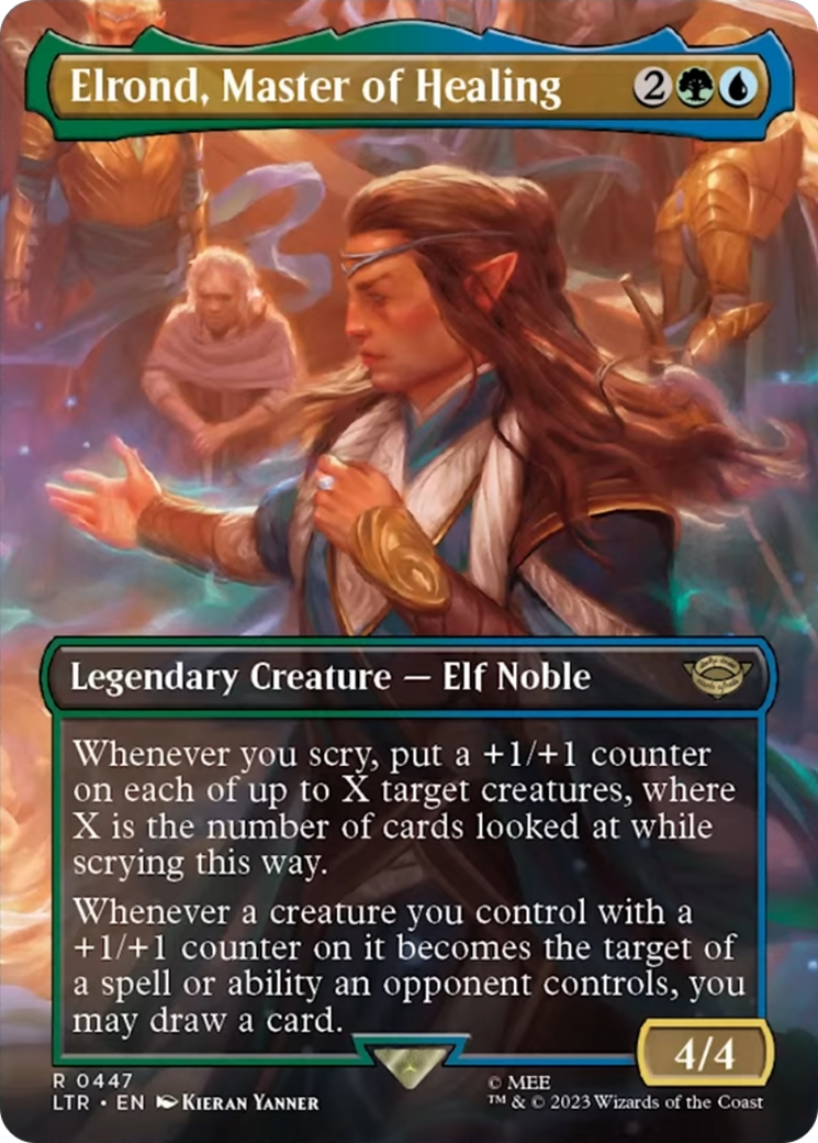 Elrond, Master of Healing (Borderless Alternate Art) [The Lord of the Rings: Tales of Middle-Earth] | Shuffle n Cut Hobbies & Games