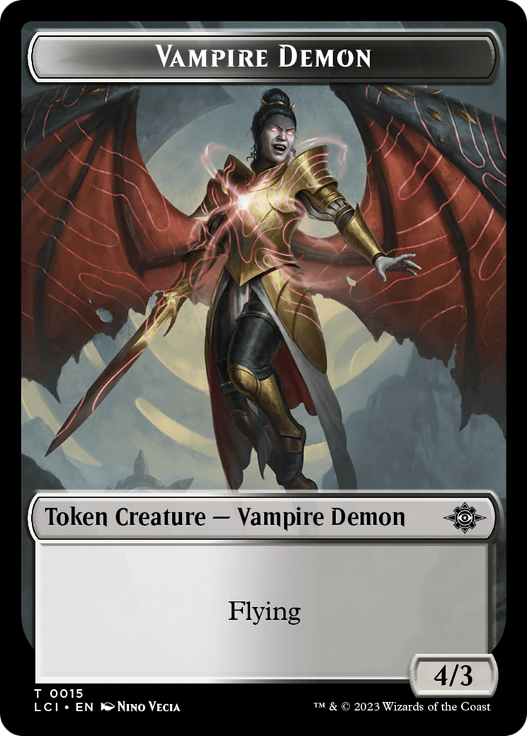 Vampire (0004) // Vampire Demon Double-Sided Token [The Lost Caverns of Ixalan Commander Tokens] | Shuffle n Cut Hobbies & Games