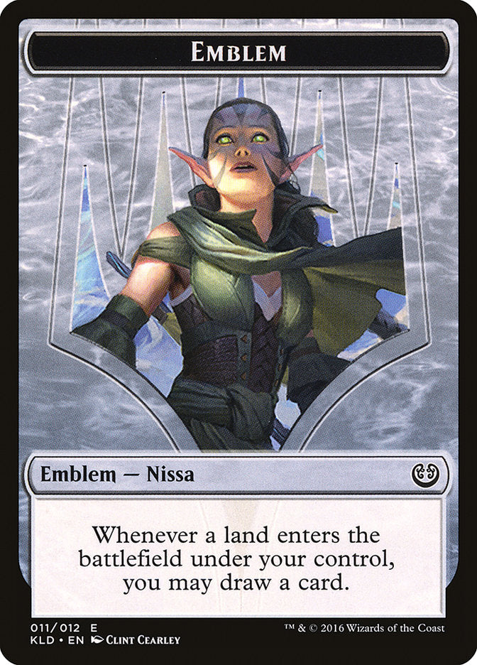 Nissa, Vital Force Emblem [Kaladesh Tokens] | Shuffle n Cut Hobbies & Games