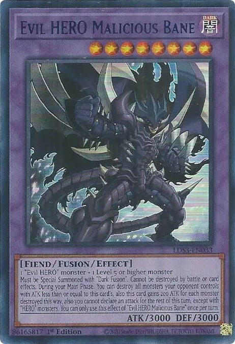 Evil HERO Malicious Bane (Blue) [LDS3-EN033] Ultra Rare | Shuffle n Cut Hobbies & Games