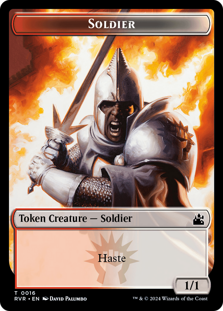 Spirit (0018) // Soldier Double-Sided Token [Ravnica Remastered Tokens] | Shuffle n Cut Hobbies & Games