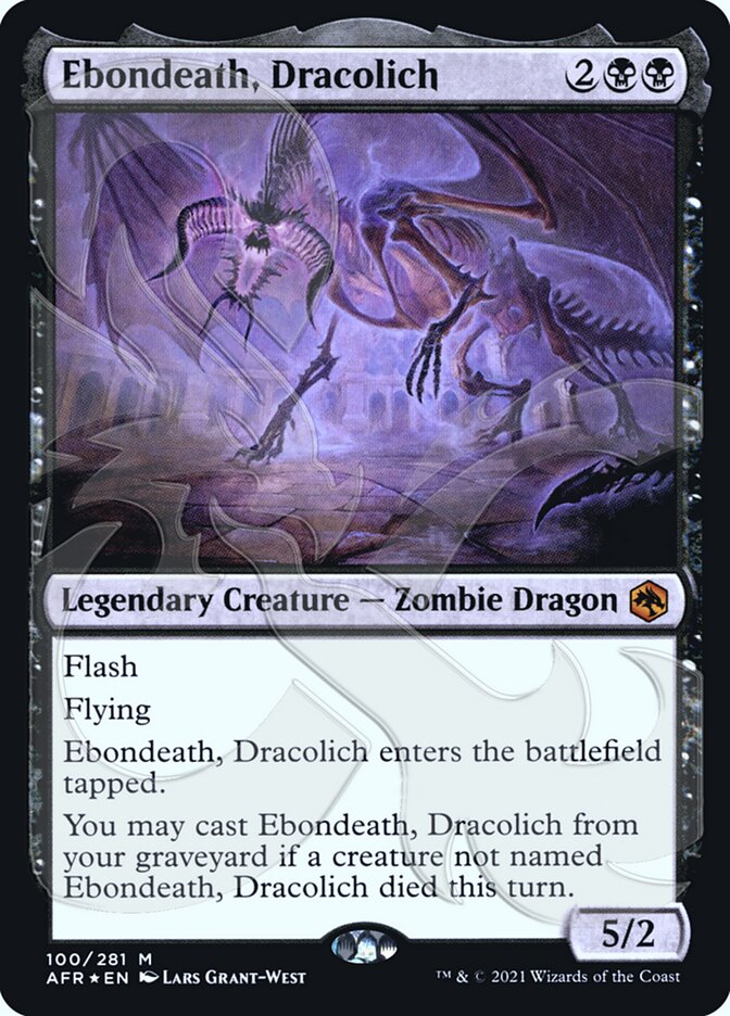 Ebondeath, Dracolich (Ampersand Promo) [Dungeons & Dragons: Adventures in the Forgotten Realms Promos] | Shuffle n Cut Hobbies & Games